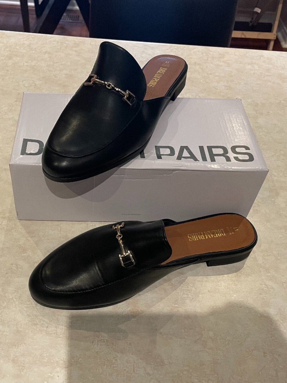 DREAM PAIRS Black Horsebit Mule Loafers | Women's Slip-On Flats | NWT